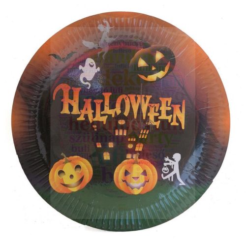 Halloween Parti Tányér, 23 cm, 6 db-os