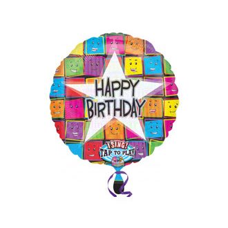   Happy Birthday Smile Színes Éneklő Szülinapi Fólia Lufi 71 cm