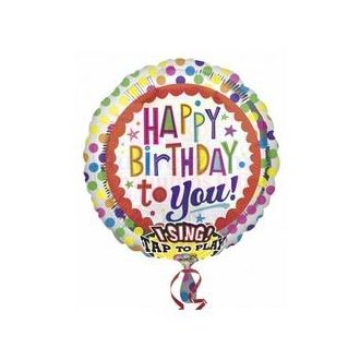 Happy Birthday Színes Éneklő Szülinapi Fólia Lufi 71 cm