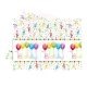 Happy Birthday Streamers - Szülinapi Parti Asztalterítő - 180 cm x 120 cm