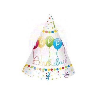 Happy Birthday Streamers - Szülinapi Parti Kalap - 6 db-os