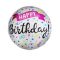 Happy Birthday színes konfettis fóli lufi 45 cm