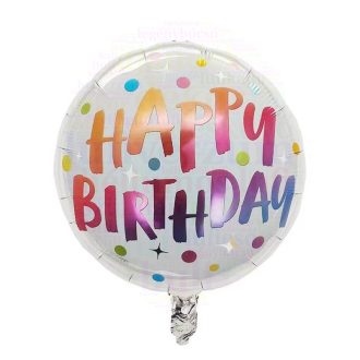 Happy Birthday színes pöttös fólia lufi 45 cm