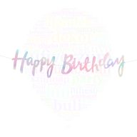 Happy Birthday holografikus szülinapi banner 1,1 m