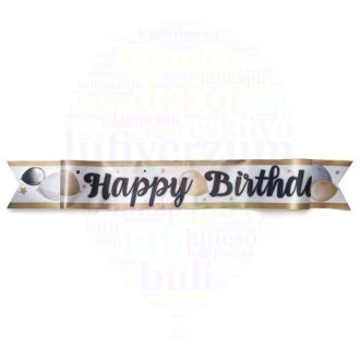 Happy Birthday Elegáns Léggömbös Parti Vállszalag