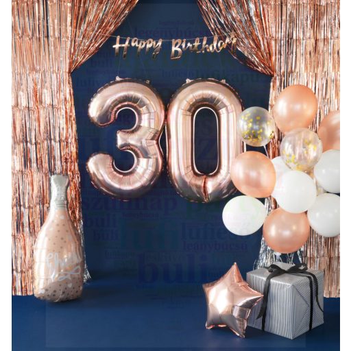 Happy Birthday rózsaarany szülinapi banner 1,5m