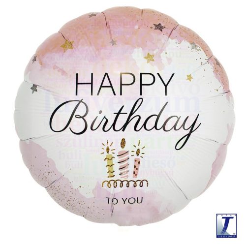 Happy Birthday to you pink szülinapi fólia lufi - 30 cm