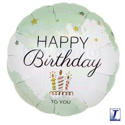 Happy Birthday to you zöld szülinapi fólia lufi - 30 cm