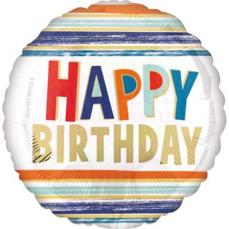Vidám Happy Birthday szülinapi fólia lufi - 43 cm