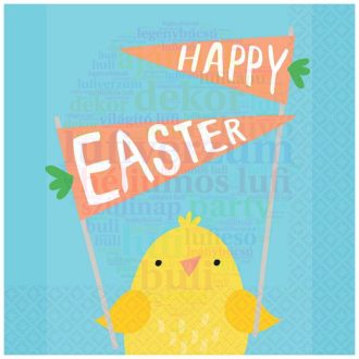   Happy Easter Húsvéti Mintás Parti Szalvéta - 25 cm x 25 cm, 16 db-os