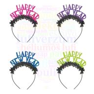   Happy New Year Feliratú Színes Szilveszteri Fejdísz, 4 db-os