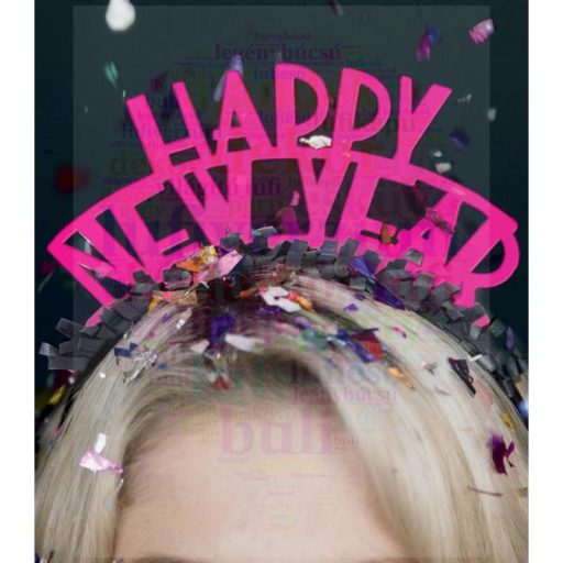 Happy New Year Feliratú Színes Szilveszteri Fejdísz, 4 db-os