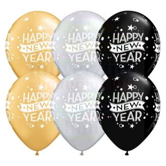 28 cm-es Happy New Year Szilveszteri Léggömb darabra 22741