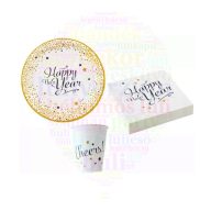 Happy New Year party szett 23 cm-es tányérral