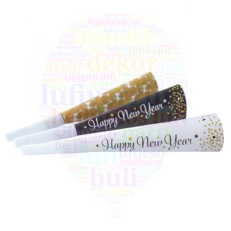 Happy New Year Feliratú Trombita Szilveszterre, 3 db-os