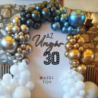   Fotóháttér dekoráció organikus lufifolyammal L - króm lufikból