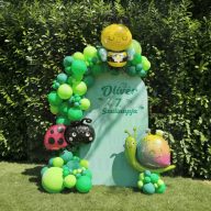   Fotóháttér dekoráció organikus lufifolyammal - bogár téma