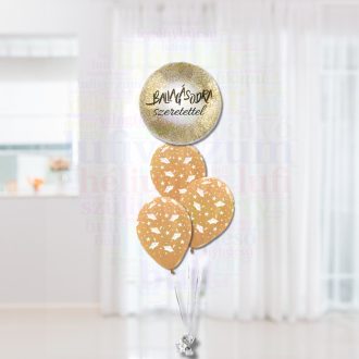   Ballagásodra szeretettel Arany Ballagási Héliumos Luficsokor 1