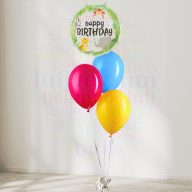   Héliumos luficsokor - 3 darab latex lufi 1 darab dzsungel mintás fólia lufival