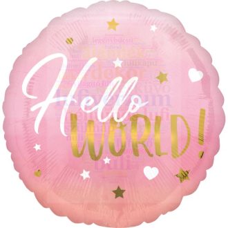 Hello World - Pink Fólia Lufi Babaszületésre