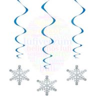 Hópehely Spirális Függő Dekoráció - 3 db-os