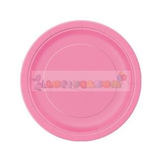 Hot Pink Papír Parti Tányér - 23 cm, 8 db-os