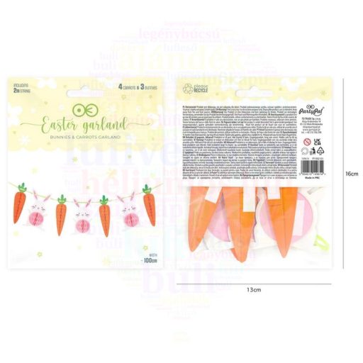 Húsvéti Mintás Méhsejt Girland, 100 cm-es