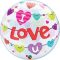I Love U Szerelmes Bubble Lufi, 56 cm-es
