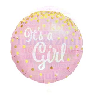 It's a girl fólia lufi babaszületésre - 45 cm