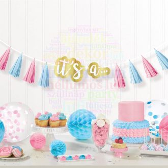   It's a… Pink/Blue Rojtos Girland Dekorációs Füzér Babaváró Bulira