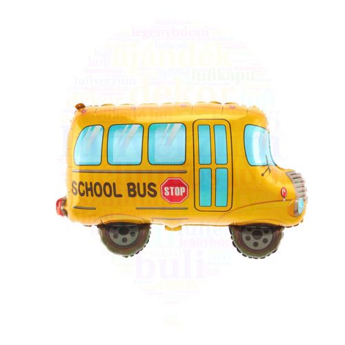 Járművek - Iskolabusz fólia lufi - 60 x 40 cm