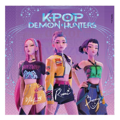K-POP Demon Hunters – Démonvadászok party szalvéta 33 cm x 33 cm - 20 db/cs
