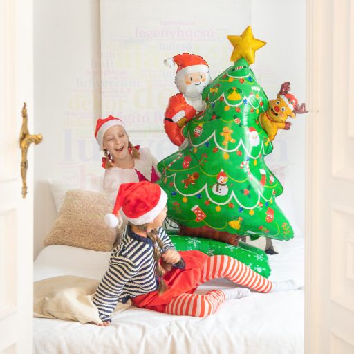 Karácsonyfa levegős fólia lufi - 125 cm