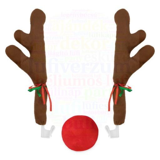 Rénszarvasos karácsonyi autódekoráció - 3 darabos