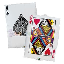 Kártyalap - Queen of Hearts/Ace of Spades Fólia Lufi
