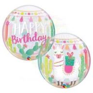 Láma szülinapi bubbles lufi, 56 cm-es