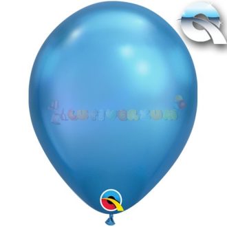 28 cm-es Kék KRÓM hatású Léggömb Darabra