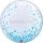Kék Konfetti Pöttyös Mintás Deco Bubble Lufi, 61 cm-es