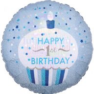 Kék Muffin Fiús Első Születésnapi Léggömb 45 cm