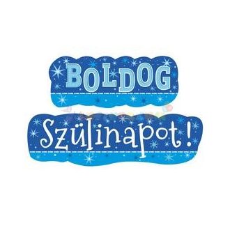 Boldog Szülinapot! Kék Fiús Banner - 148 cm x 27 cm