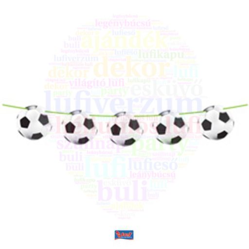 Kerek Focilabda Mintás Parti Füzér - 12 m