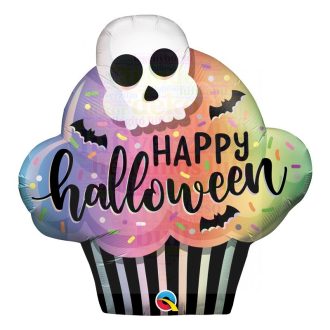 Koponya Mintás Muffin - Halloween Fólia Lufi, 81 cm