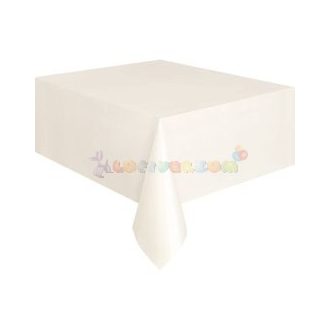Krém Műanyag Party Asztalterítő - 137 cm x 274 cm