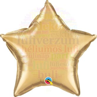 Króm Arany Csillag Fólia Lufi - 45 cm