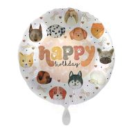Szülinapi kutyás mintás fólia lufi - 45 cm