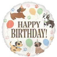 Szülinapi kutyus mintás fólia lufi - 71 cm