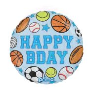 Labdás szülinapi fólia lufi - 45 cm