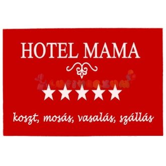 Vicces gumis lábtörlő - Hotel Mama piros
