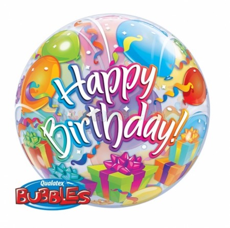 Lufis Ajándékos Születésnapi Bubble Léggömb, 56 cm-es