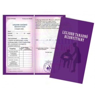 Legjobb tanárnő bizonyítvány - Vicces ajándék